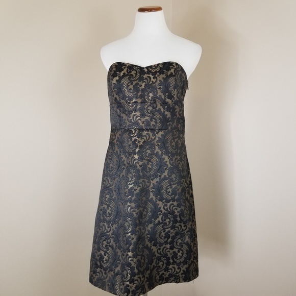 Loft brocade strapless cocktail dress 8 - Picture 1 of 7